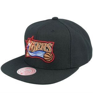 Philadelphia 76Ers NBA Core Basic Black Snapback Mitchell & Ness Hat Cap